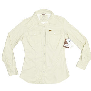 NEW AG-GEAR Women's Stockyard L/S Shirt Khaki Stain Repel Size Small